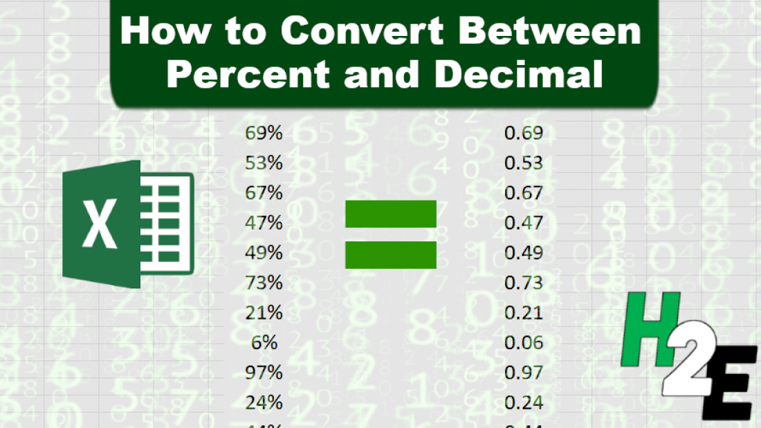 Excel Convert Percentage to Decimal