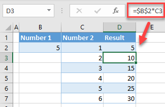Excel Fix Cell in Formula