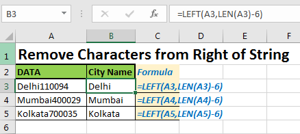 Excel Trim Characters from Right