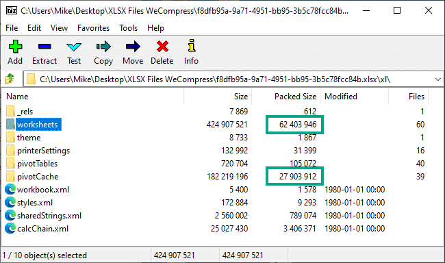How to Determine What is Causing Large Excel File Size