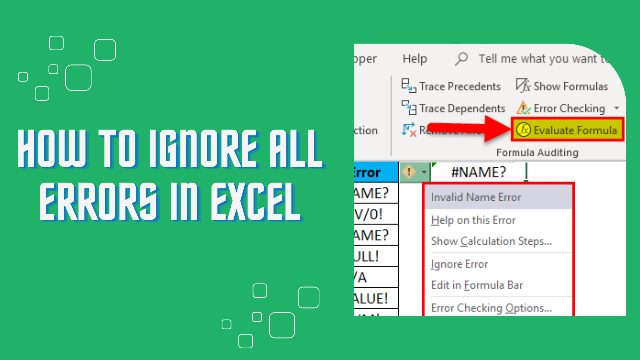 How to Ignore All Errors in Excel