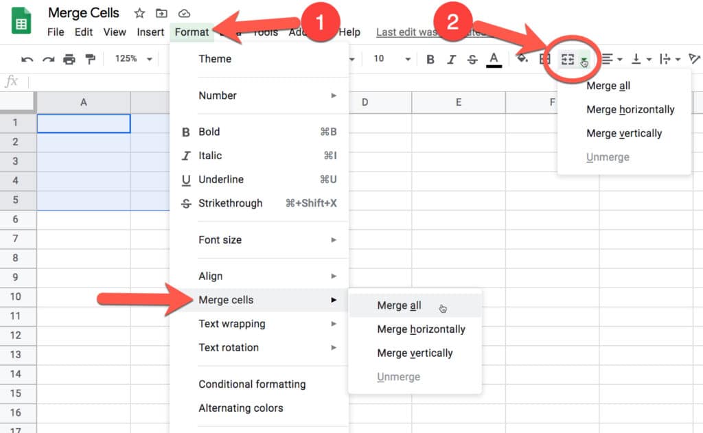 How to Merge Cells in Google Sheets