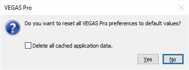 How to Reset Sony Vegas Pro 13 to Default Settings