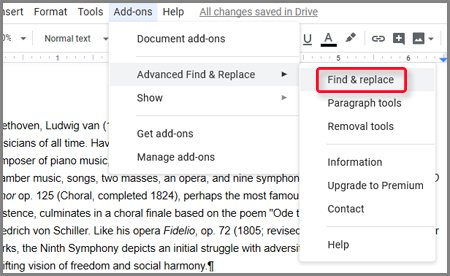 How to Select All Periods in Google Docs