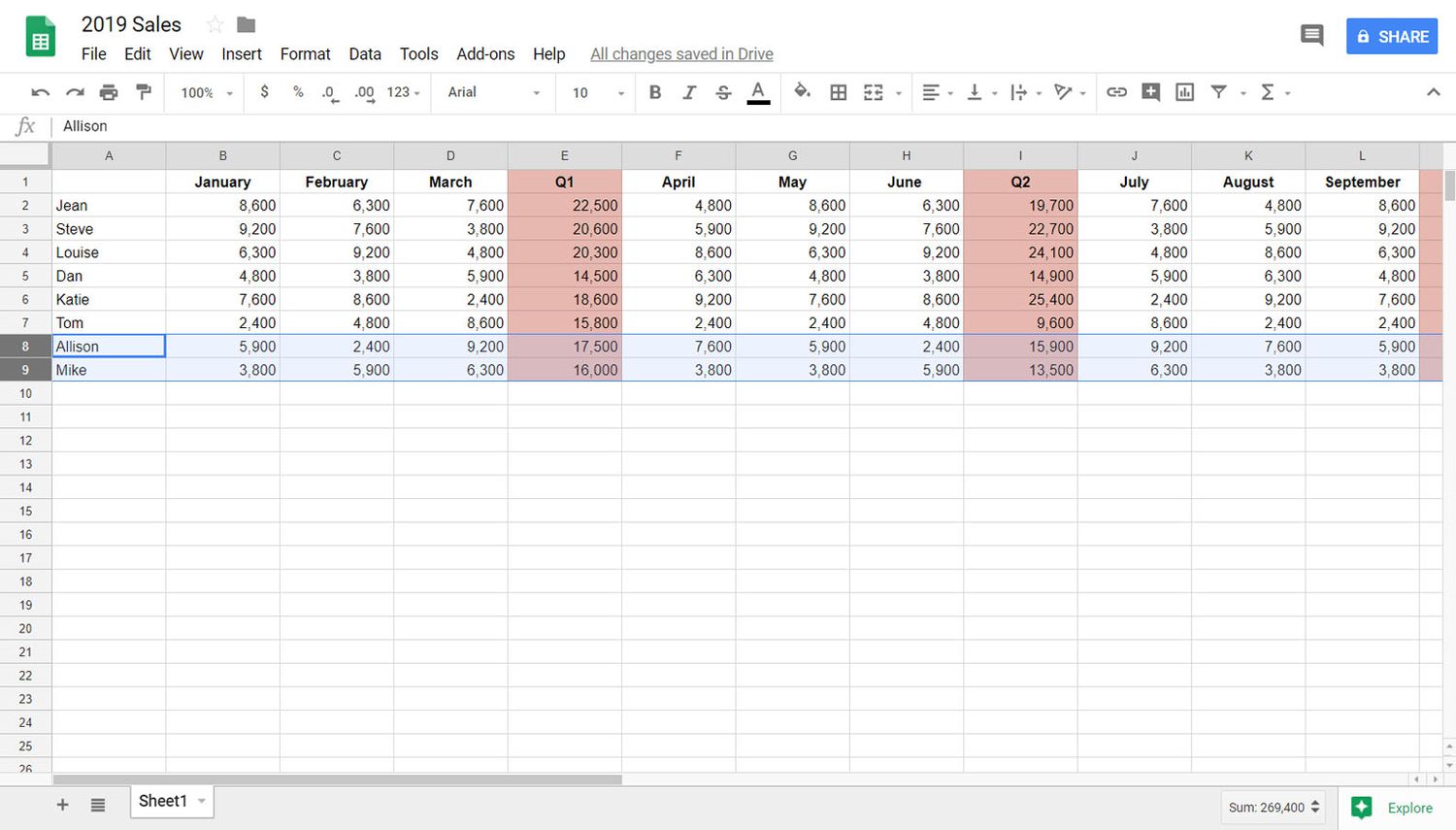 How to Unhide Rows in Google Sheets