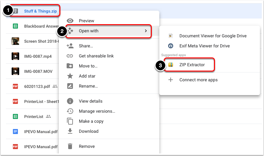 How to Unzip a File in Google Drive
