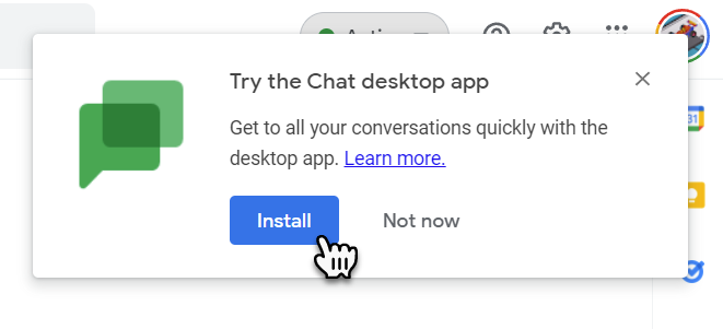 Pin Google Chat to Taskbar