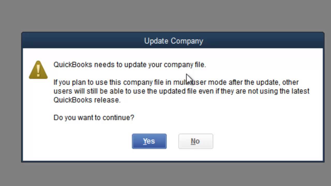Update Quickbooks Company File